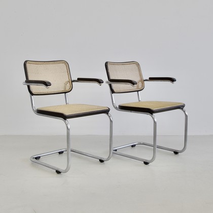 Pair of B64 Cantilever Chairs by Marcel BREUER for THONET, 1970s